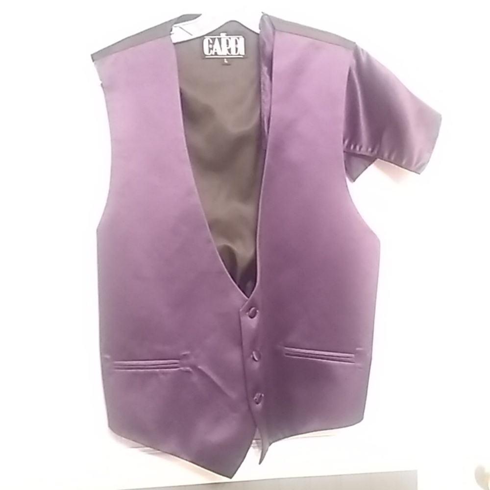MENS amethyst satin vest set